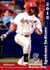2015 Spokane Indians Grandstand #8 Darius Day Chicago Illinois IL Baseball Card