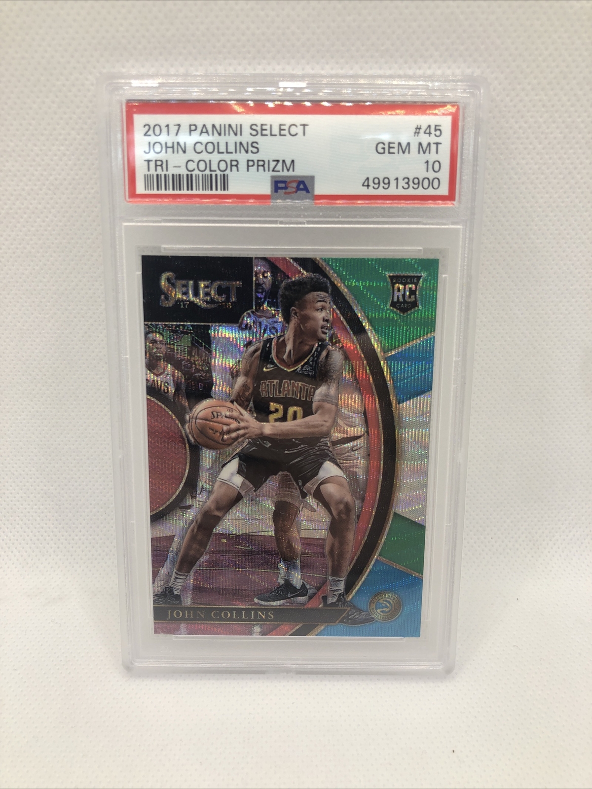 2017 Panini Select Tri-Color Prizm John Collins PSA 10 Rookie