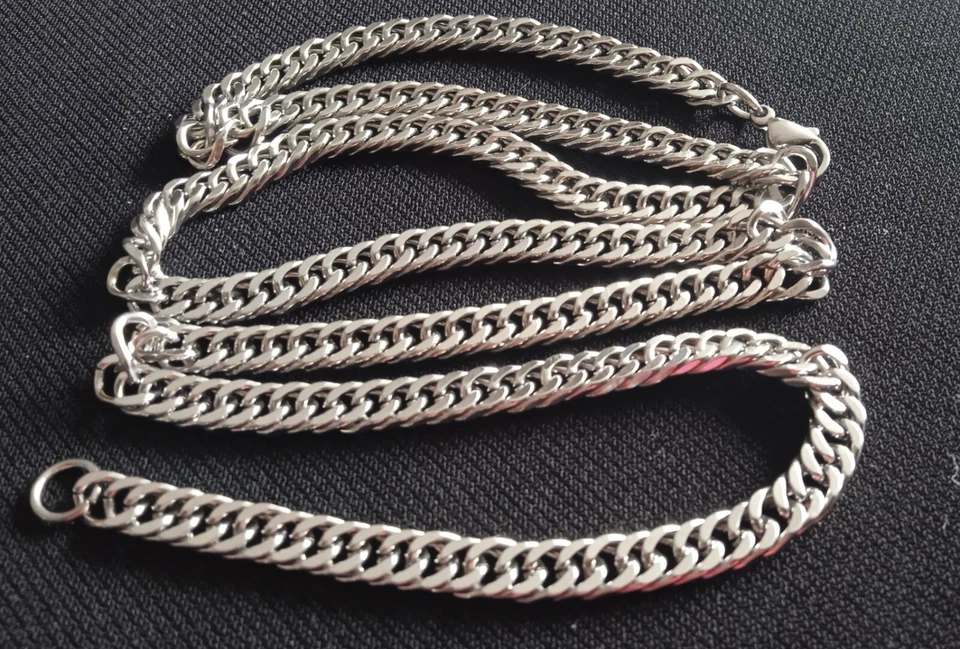 Collana Catena 60cm x 5mm regolabile in Acciaio Inox da Uomo e donna Grumetta - Immagine 3 di 4