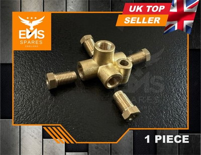#ad Brass Brake Pipe Union 4 Way Pressure Connector Fittings Austin Healey 100 3000 GBP 13.95