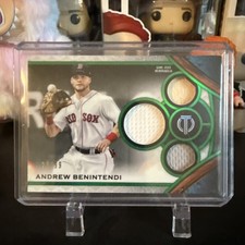 2021 Topps Tribute Triple Relics Green 23/99 Andrew Benintendi #TTR-AB