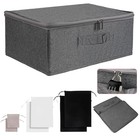 Discreet Lockable Storage Box Organizer with 6 Drawstring Bags & Code Lock, 1...