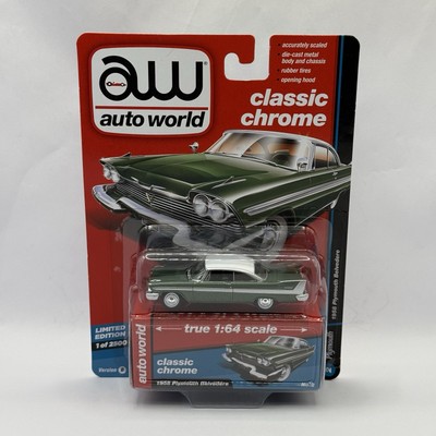 Auto World 1:64 Classic Chrome 1958 Plymouth Belvedere Green LIMITED 1 OF 2500