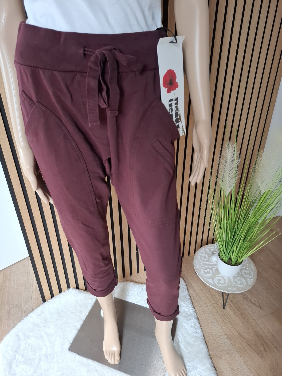 ❤️ Wendy Trendy Jogpants Weinrot – Italienische Baggy Sweatpants XS - XXL