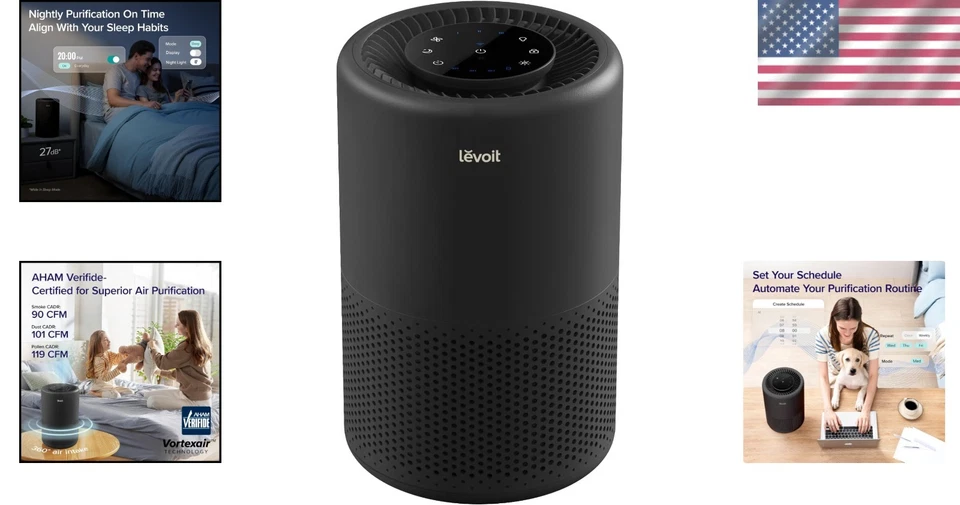 Purificador de Aire WiFi Inteligente Silencioso para el Hogar - Compatible con Alexa, Perfecto para Dormitorios Foto 2 de 4