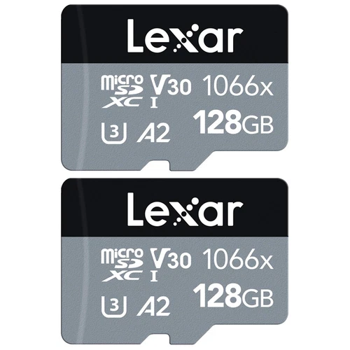 Lexar 1066x MicroSDXC Memory Card with Adapter 128GB 2 Pack