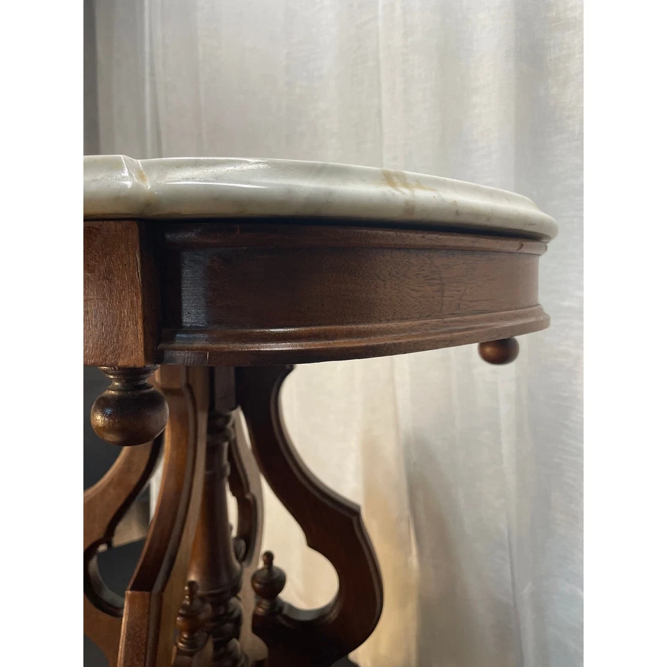 Мраморный викторианский стол 19 века - Изображение 4 из 4