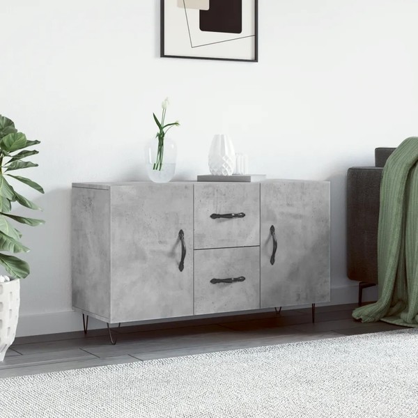 Sideboard Betongrau 100X36X60 Cm Holzwerkstoff Flur Wohnzimmer-image