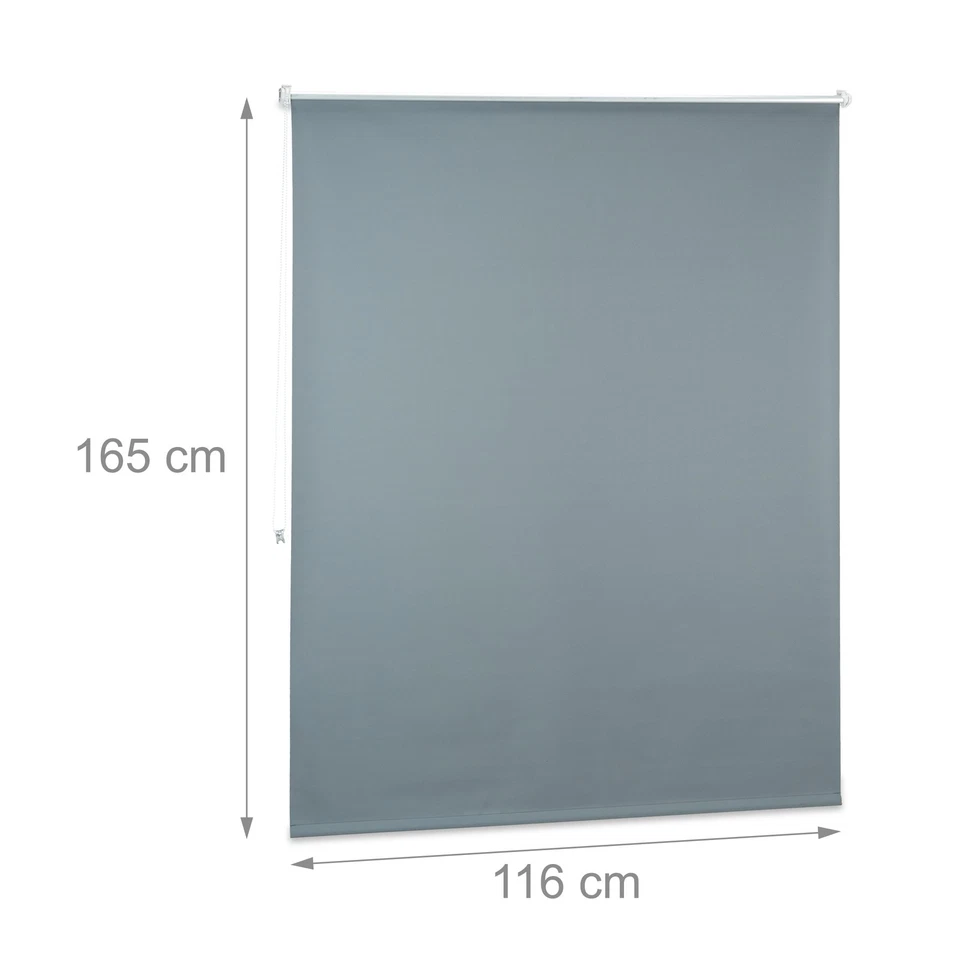 Estor opaco persiana térmica cortina sin taladrar 120 cm gris estor enrollable - Imagen 4 de 4