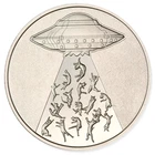 UFO Beam Abducting Cats 1 Oz. Intaglio Mint .999 Silver Sci-Fi Cat Lover Coin