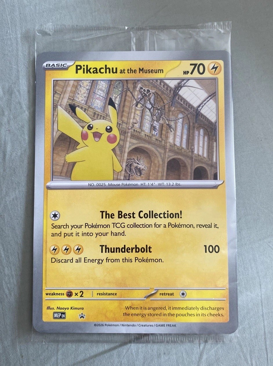 Pokèmon TCG Pikachu At The Museum Oversized Black Star Promo New & Sealed