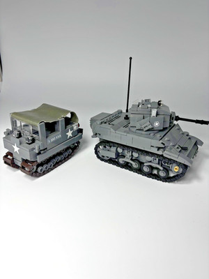 LEGO BRICKMANIA: M5A1 Stuart and Weasel COMBO - (Built)
