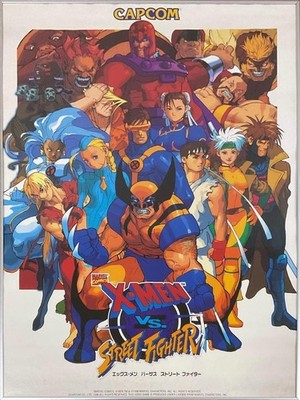 Capcom Arcade Game X-Men vs. Street Fighter B1 Poster Used