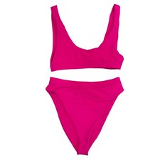 Hot Pink High Cut Bikini Set Swimsuit Two Piece Bathing Suit