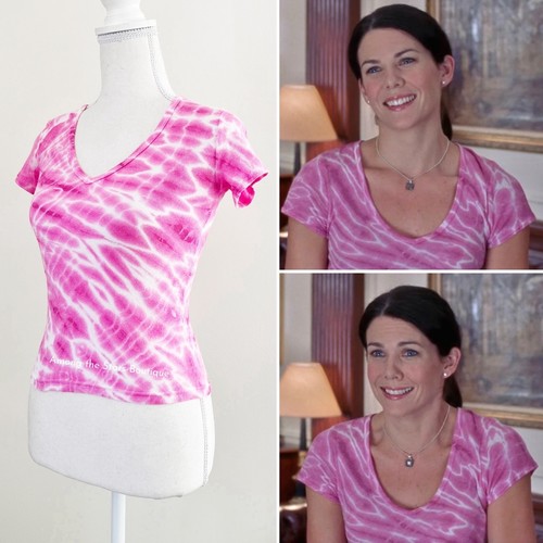 Außergewöhnlich seltenes Vintage Y2K rosa Batik Top ASO Lorelai in Gilmore Girls - Bild 3 von 14