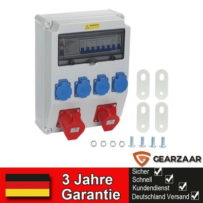 Baustromverteiler 16A 32A Wandmontage CEE Mobil Tragbar komplett verdrahtet