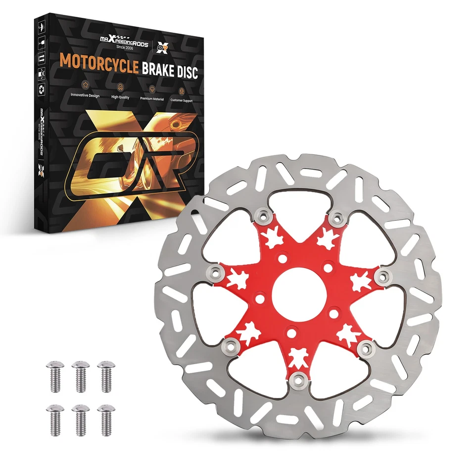 11.8"Front Brake Rotor Disc for Harley Davidson Touring Softail Dyna 2008-24 Red Foto 3 de 4