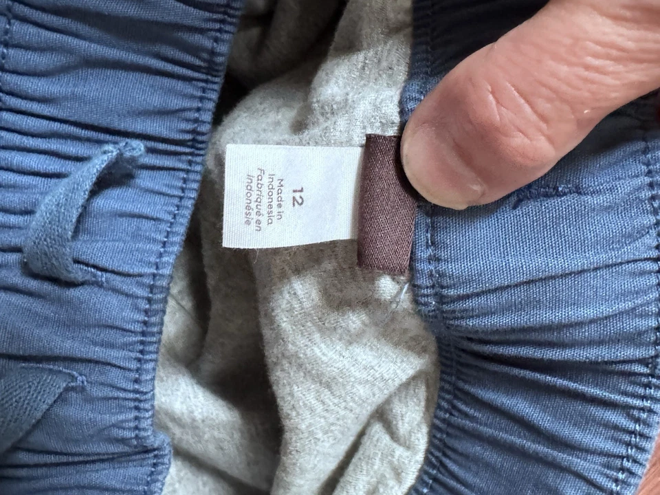 Pantalones forrados de jersey Tea Collection para niños talla 12. Azul pizarra ligeramente usado Foto 2 de 4