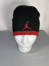 Nike Air Jordan Jumpman Black Red Winter Cap Hat Size Youth