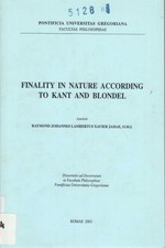 Finality in nature according to Kant and Blondel [2003] [2003]