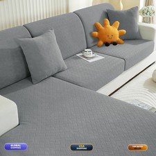 YEMYHOM Plush Couch Cushion Covers, Washable Anti-Slip Seat Cushion Cover