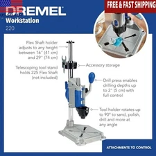 Drill Press Rotary Tool Workstation Stand W/ Wrench Mini Portable Holder Holes