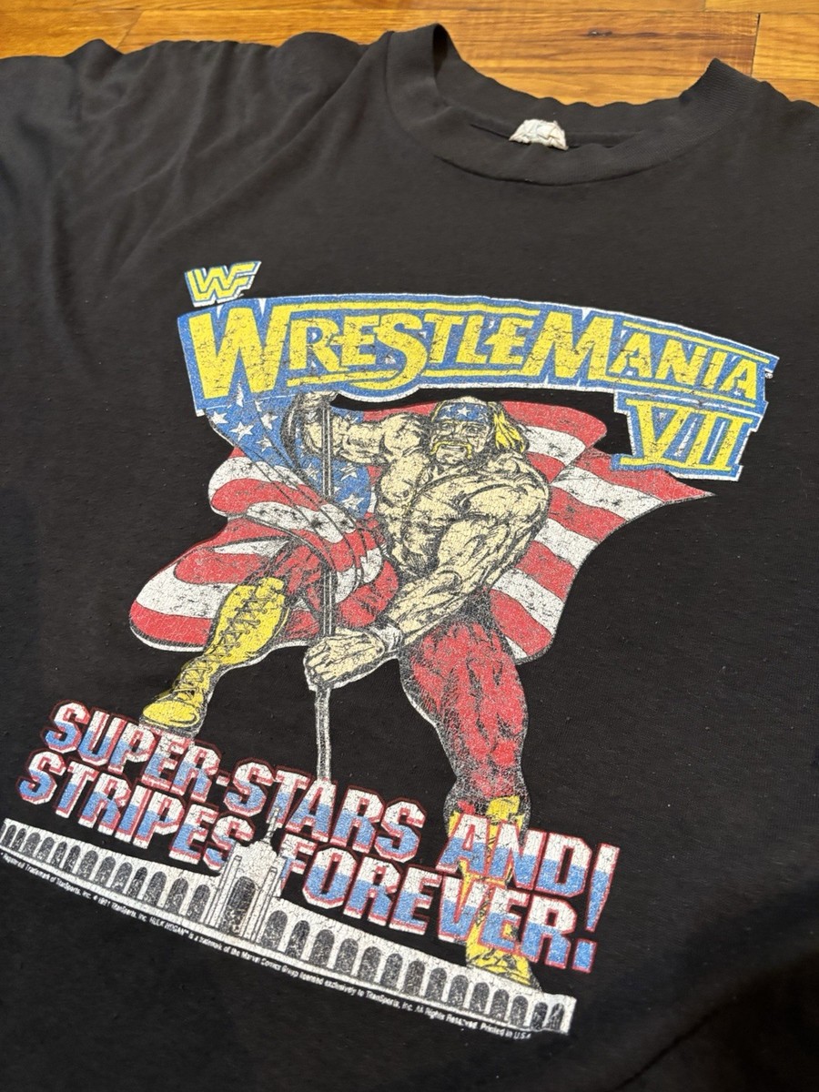 Wrestlemania Maglietta Hulk Hogan RARE WWF WRESTLEMANIA VII LOS