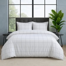 Dreamology Duvet Cover Queen,White Duvet Cover Set with Button Closure,Microf...