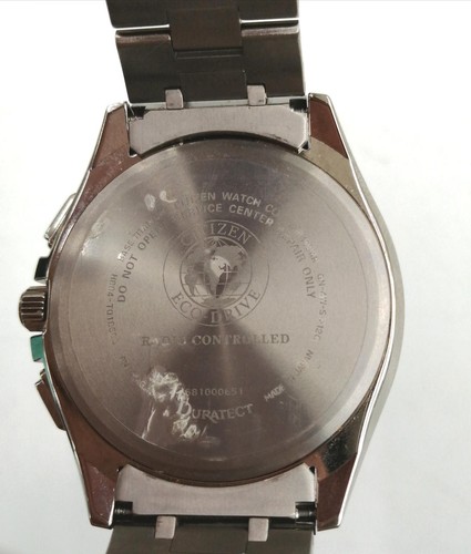 Citizen Eco-Drive H804-T018696 Radio Contrôlée Argent Noir Solaire Montre Hommes - Photo 5 sur 6