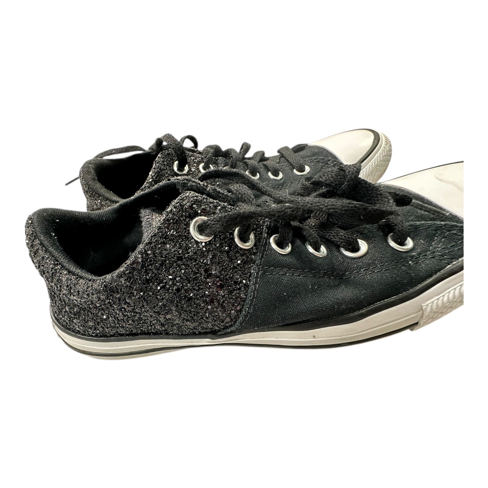 Converse Chuck Taylor All Star Low Top Glitter Black Sneakers Women US 7 thumbnail 9
