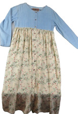VTG Express Women L Blue Floral Maxi Dress Hong Kong British Crown Colony Gorp