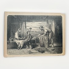 Antique Gustave Doré Jesus & Joseph Engraving 1866 Bible Art Print