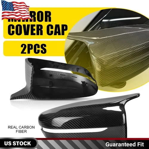 2X Real Carbon Fiber Mirror Cover Cap For BMW 3er G20 4er G22 G23 G26/ 5er G30