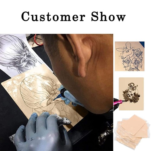 Tattoo Practice Skin 5 Pcs 19.5cm×14cm×1.5mm Thick Silicone Fake Skin Blank Kit - Picture 5 of 8
