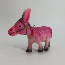 VINTAGE COLORFUL PINK CELLULOID DONKEY MOVEABLE HEAD MADE IN OCCUPIED JAPAN