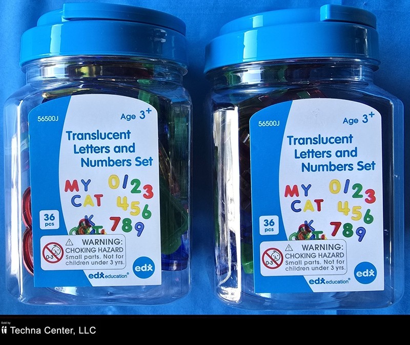 edxeducation Transparent Letters and Numbers, Mini Jar, 2 Packs