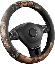 Mossy Oak Full Camo Steering Wheel Cover - Made From Premium Leather Gray Mossy Oak Full Camo Steering Wheel Cover - Made From Premium Leather Gray