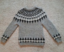 Icelandic Design Herren Island Pullover Gr 46 48 M 100% Schurwolle Handstrick 