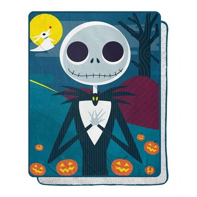 Nightmare Before Christmas Night Stroll Silk Touch Sherpa Throw Blanket, 40''x50''