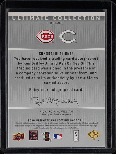 2008 Ultimate Collection Ken Griffey Jr. Ken Griffey Sr. Dual Auto /50 - Picture 2 of 2