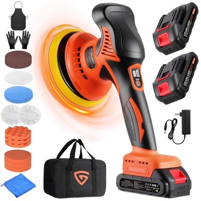 Cordless Car Polisher with 8 Speeds, 2 Batteries & 17-Piece Scratch Removal Kit
