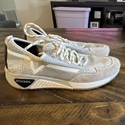 Diesel S-KBY Women's Multicolor White Knit Sneakers Chevron Lace Up Y01559