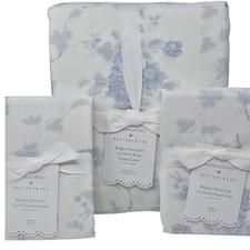 Pottery Barn LoveShackFancy Belgian Flax Linen Rose Duvet Full Queen  2 Shams