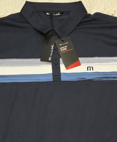 Travis Mathew Cabana Chest Stripe Men M Prestige Pure Performance Polo Shirt NWT - Picture 2 of 20