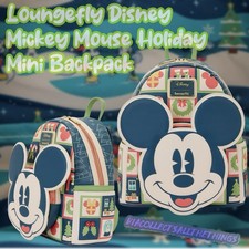 Disney Loungefly Mickey Mouse Holiday Christmas Mini Backpack