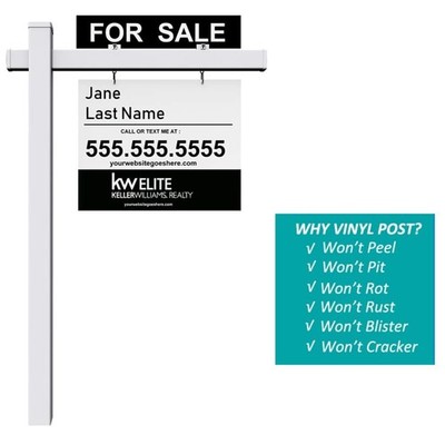 6ft Vinyl Real Estate Sign Post - White