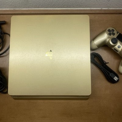 Sony PlayStation 4 PS4 Slim 1TB Gold Console CUH-2015B W/ Gold Controller