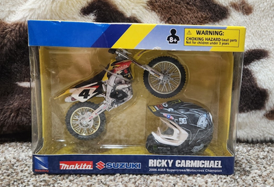 【限定生産虹メッキ】HATA Milleile Epice New-Ray Makita Suzuki Ricky Carmichael #4 2006 Motocross Diecast w