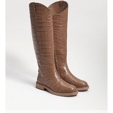 NWT Sam Edelman Brown Croc Fable Riding Boots / Size 7.5 / New in Box