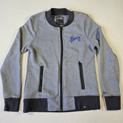New Era Women's French Terry Baseball Full-Zip Jacket Small Gray